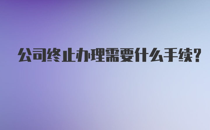 公司终止办理需要什么手续？