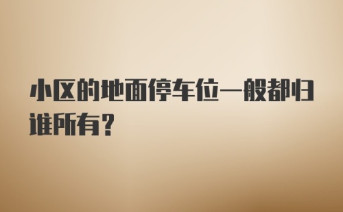 小区的地面停车位一般都归谁所有？