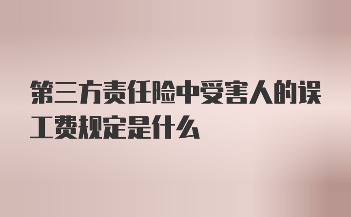 第三方责任险中受害人的误工费规定是什么