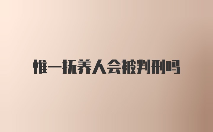 惟一抚养人会被判刑吗