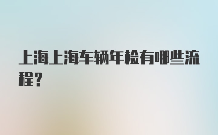 上海上海车辆年检有哪些流程？