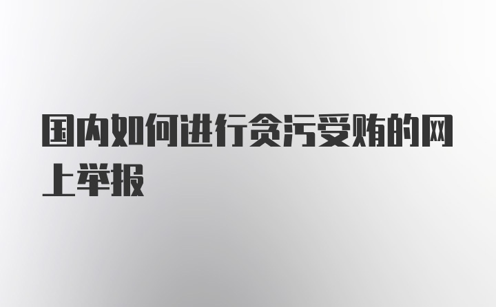 国内如何进行贪污受贿的网上举报