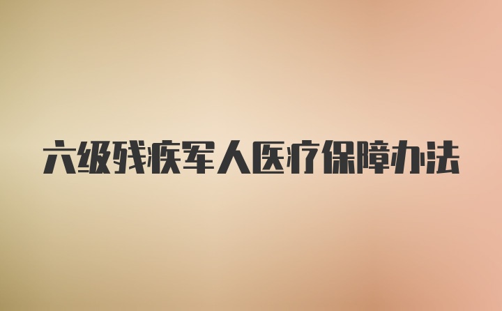 六级残疾军人医疗保障办法