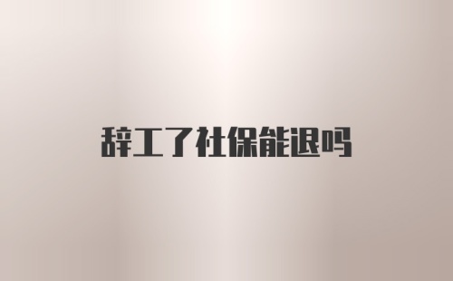 辞工了社保能退吗