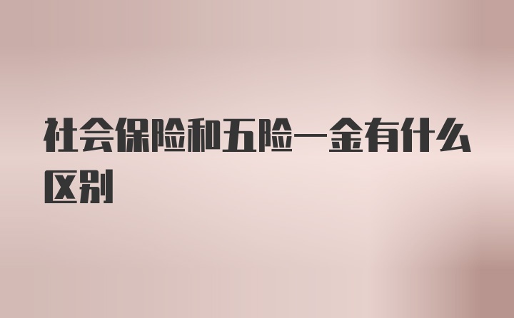 社会保险和五险一金有什么区别