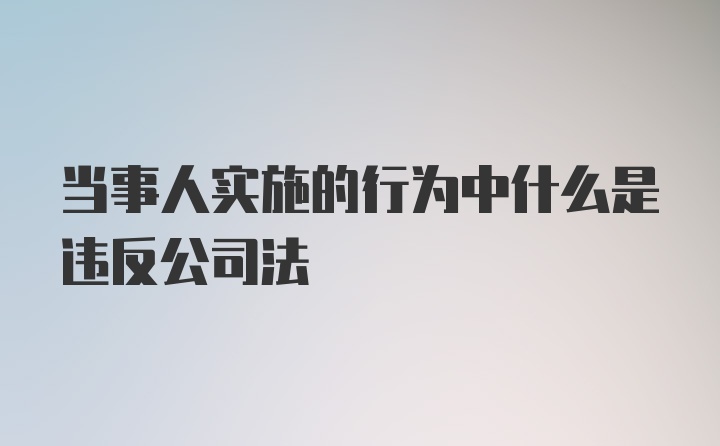 当事人实施的行为中什么是违反公司法