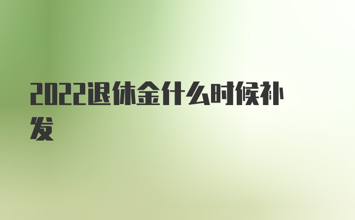 2022退休金什么时候补发