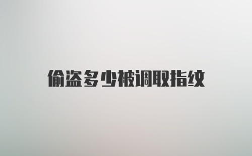 偷盗多少被调取指纹