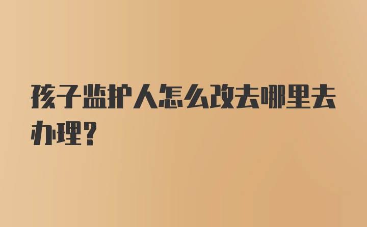 孩子监护人怎么改去哪里去办理？