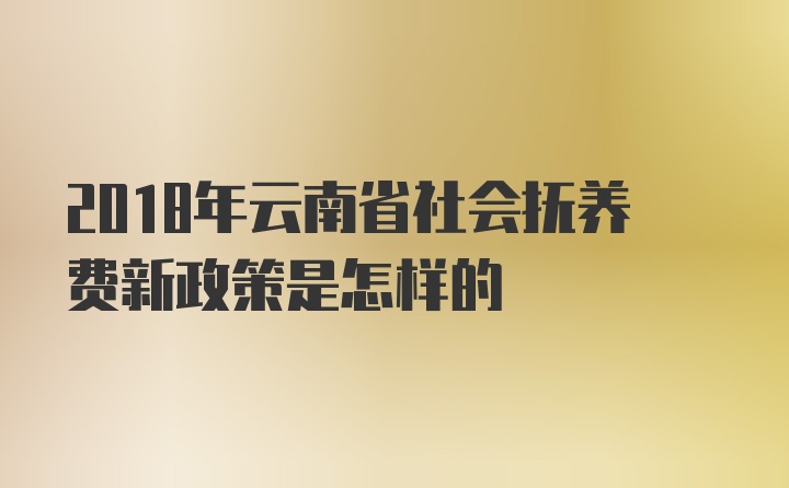 2018年云南省社会抚养费新政策是怎样的