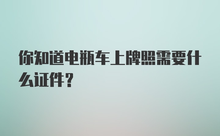 你知道电瓶车上牌照需要什么证件？