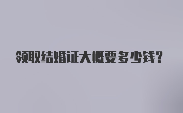 领取结婚证大概要多少钱？