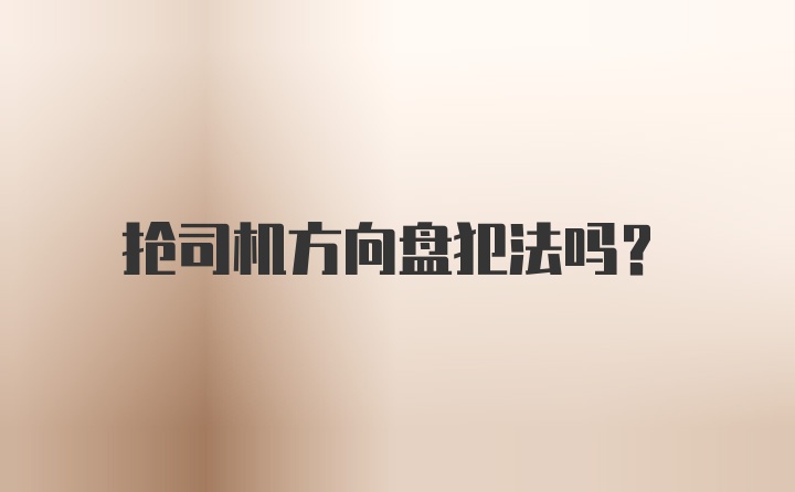 抢司机方向盘犯法吗？