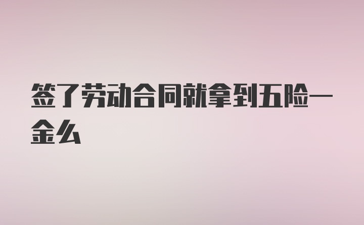 签了劳动合同就拿到五险一金么