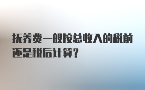 抚养费一般按总收入的税前还是税后计算？