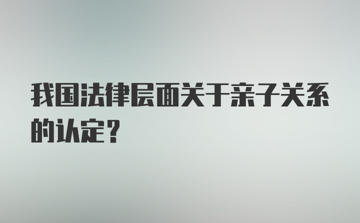 我国法律层面关于亲子关系的认定？