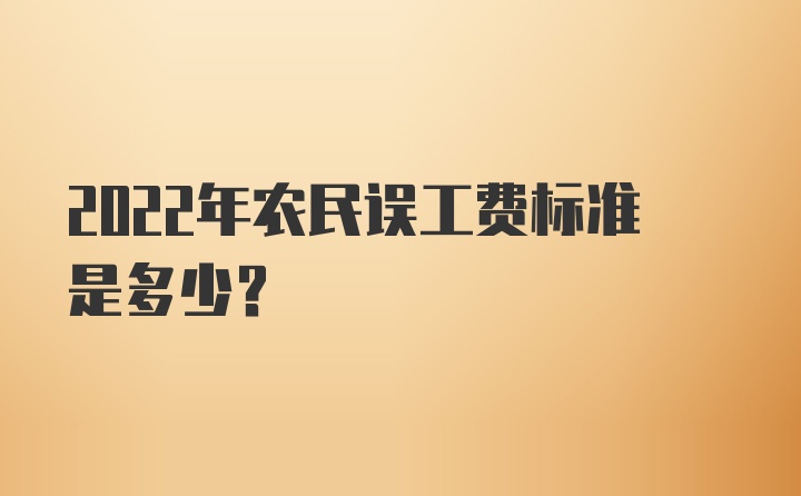 2022年农民误工费标准是多少?