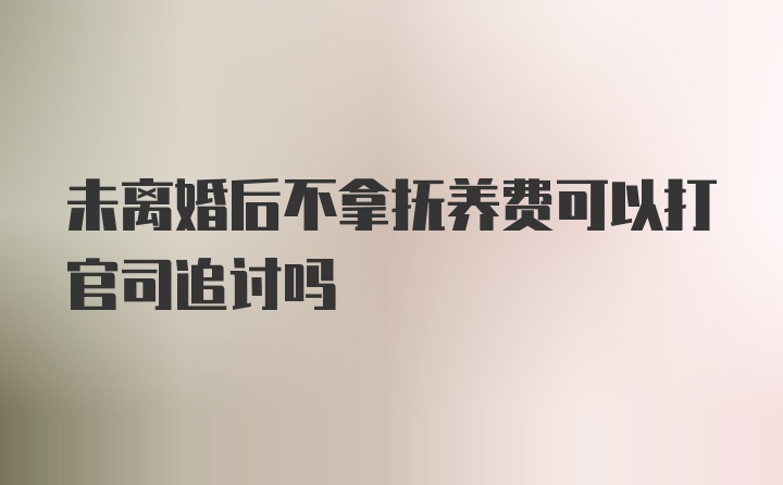 未离婚后不拿抚养费可以打官司追讨吗