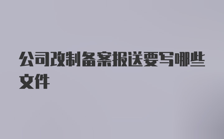 公司改制备案报送要写哪些文件