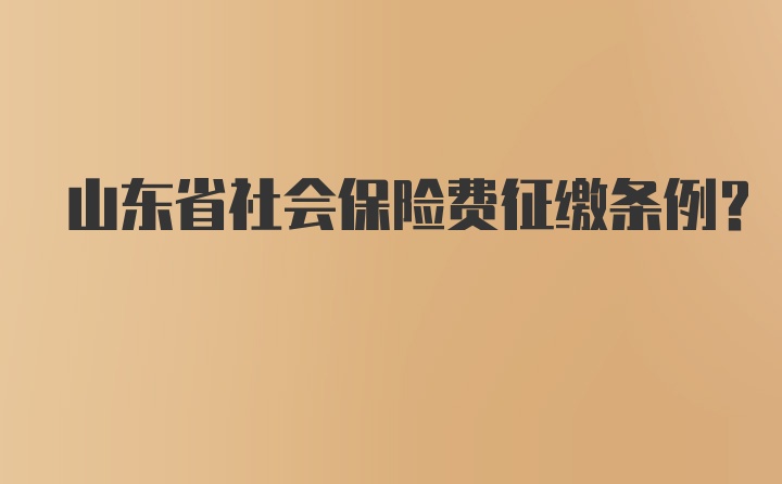 山东省社会保险费征缴条例?