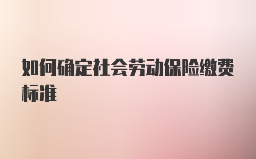 如何确定社会劳动保险缴费标准