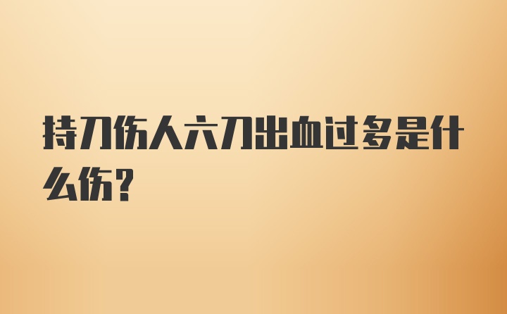 持刀伤人六刀出血过多是什么伤？