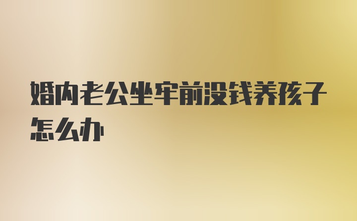 婚内老公坐牢前没钱养孩子怎么办