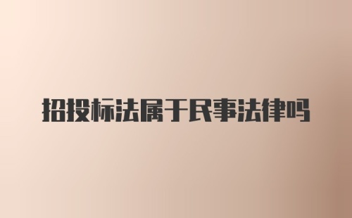 招投标法属于民事法律吗