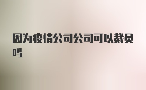 因为疫情公司公司可以裁员吗