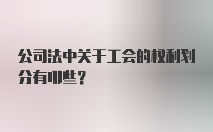 公司法中关于工会的权利划分有哪些？