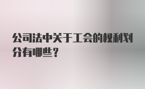 公司法中关于工会的权利划分有哪些？