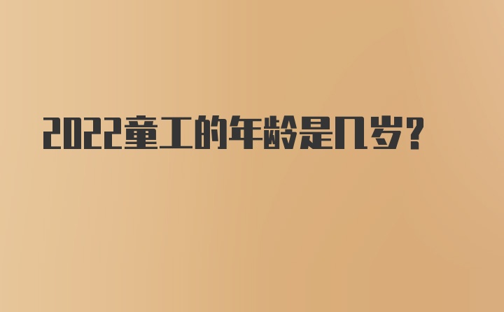 2022童工的年龄是几岁？