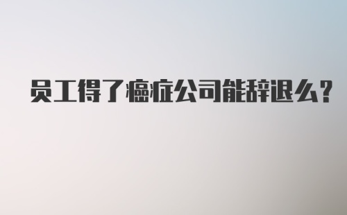 员工得了癌症公司能辞退么？