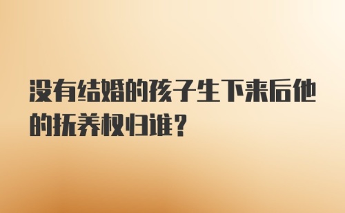 没有结婚的孩子生下来后他的抚养权归谁?