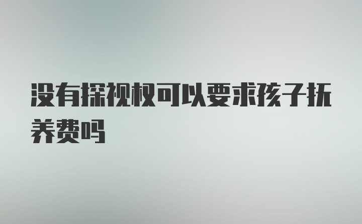 没有探视权可以要求孩子抚养费吗