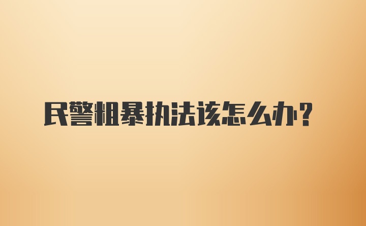 民警粗暴执法该怎么办？