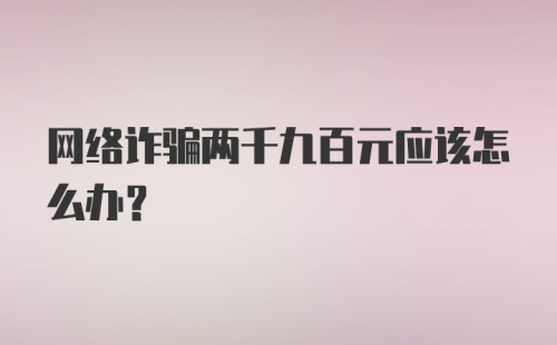 网络诈骗两千九百元应该怎么办？