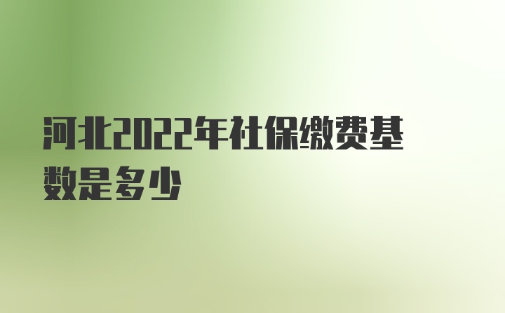 河北2022年社保缴费基数是多少