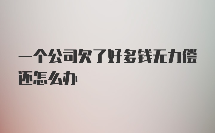 一个公司欠了好多钱无力偿还怎么办