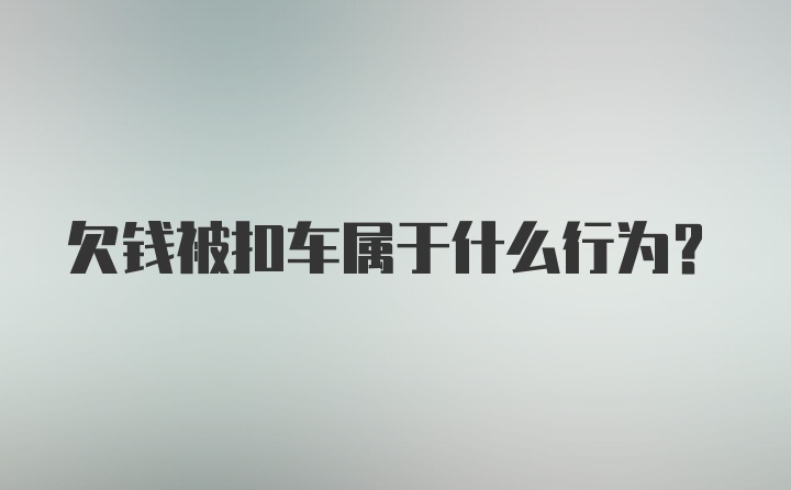 欠钱被扣车属于什么行为？