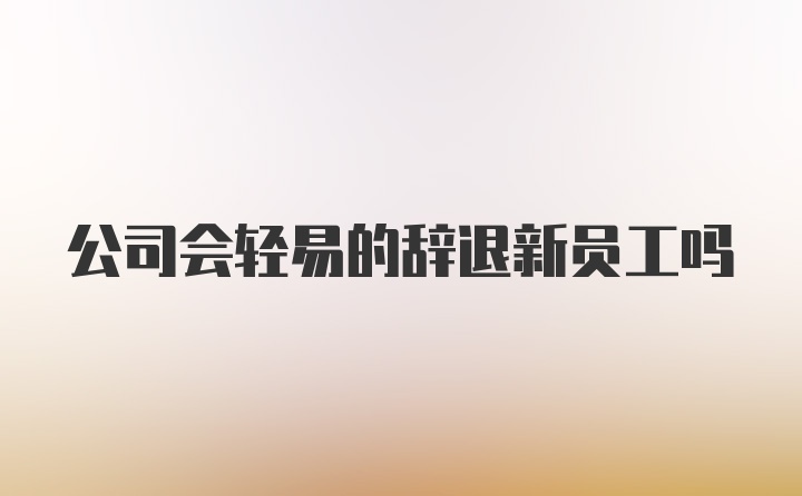 公司会轻易的辞退新员工吗