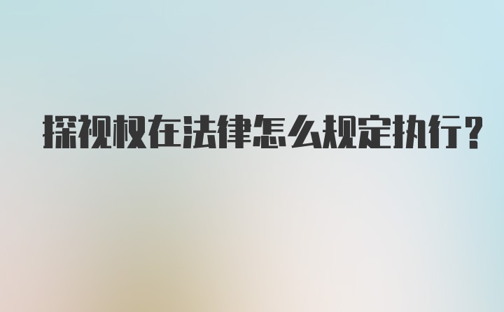 探视权在法律怎么规定执行？