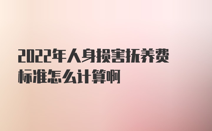 2022年人身损害抚养费标准怎么计算啊