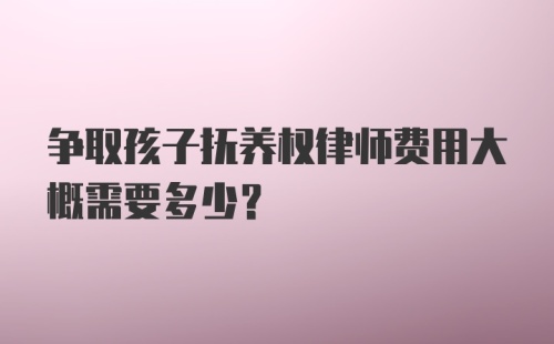 争取孩子抚养权律师费用大概需要多少？