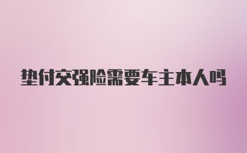 垫付交强险需要车主本人吗