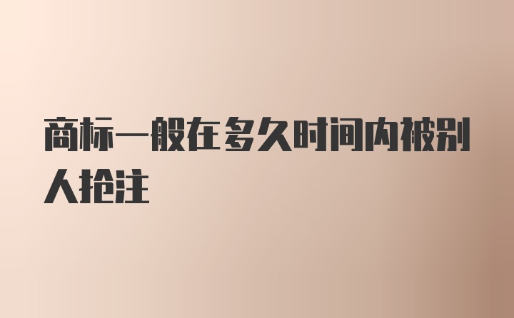 商标一般在多久时间内被别人抢注