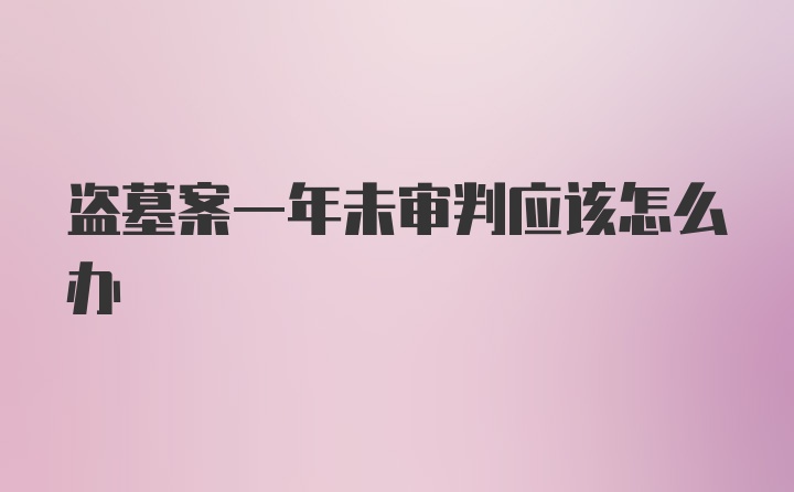 盗墓案一年未审判应该怎么办