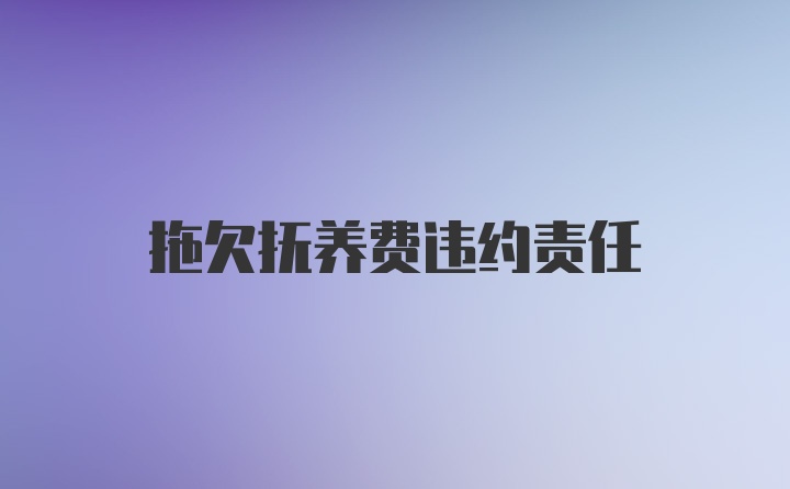 拖欠抚养费违约责任