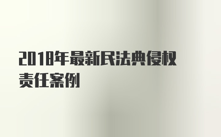 2018年最新民法典侵权责任案例