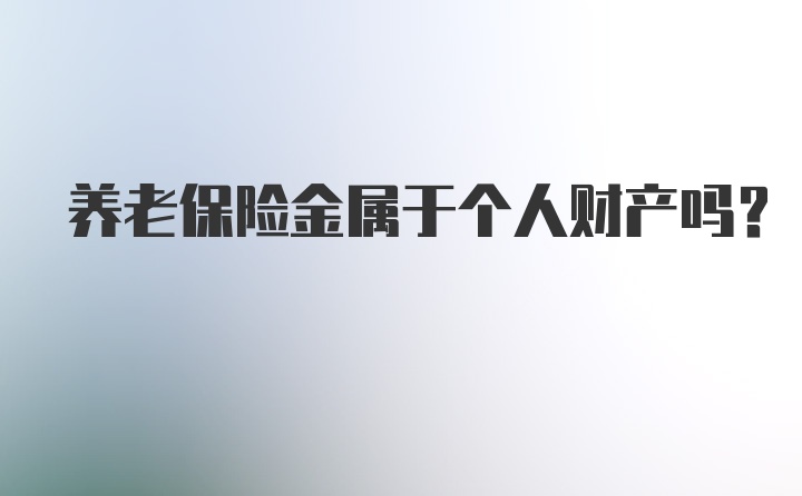 养老保险金属于个人财产吗?